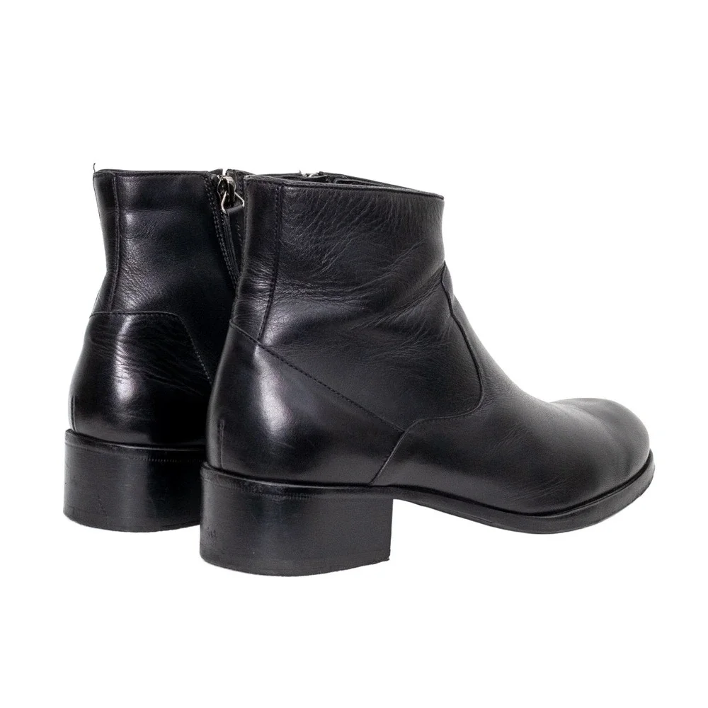 MR. HARE Size 8.5 Trane Black Leather Side Zipper Ankle Boots UK 6 US‎ 7 EU 40
